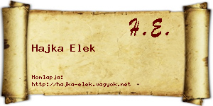 Hajka Elek névjegykártya