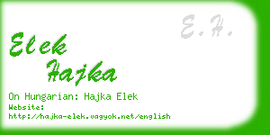 elek hajka business card